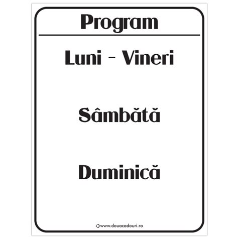 Program de lucru CHARLIE COMAT SRL .